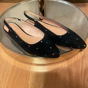 Madewell Embroidered Slingback Flats NEW with Box